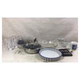 Kitchenware Lot with Glassware and Cookware