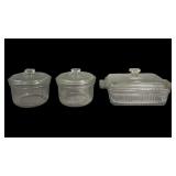 (3) Vintage Anchor Hocking Refrigerator Dish Sets