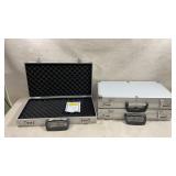 3 silver aluminum hard-shell utility and storage