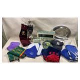 mix of vintage golf memorabilia and branded
