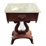 Marble Top Rosewood Harp Table