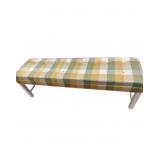 End of Bed Bench Plaid Greens