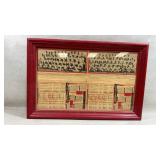 vintage framed baseball memorabilia display