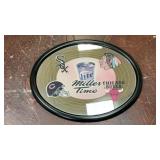 vintage oval Miller Lite Chicago sports bar wall