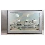 framed architectural print titled "Comiskey