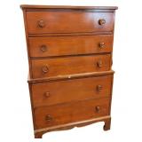 Vintage Maple Dresser with 5 Drawers
