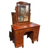 Vintage Cut Maple Vanity with Swing Mirror