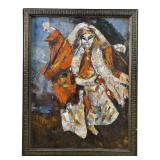 Japanese Kabuki painting oil on canvas