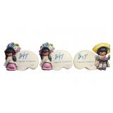 (3) Vintage Goebel Degrazia Porcelain Figurines