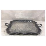 Silver-Plated Rectangular Serving Tray With Handle