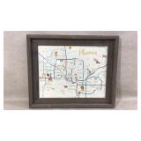 Framed Illustrated Map of Phoenix, AZ Artwork