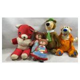 vintage plush and stuffed toys, including a l