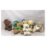 Seven Assorted Plush Teddy Bears