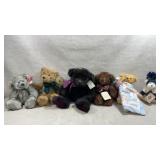 variety of vintage and collectible plush teddy