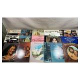 collection of vintage vinyl record albums laid