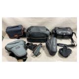 assortment of vintage and modern padded camera