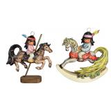 (2) Vintage Goebel Degrazia Porcelain Ornaments