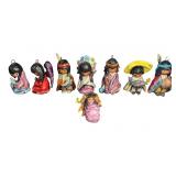 (8) Vintage Goebel Degrazia Porcelain Ornaments