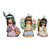 (3) Vintage Goebel Degrazia Porcelain Ornaments