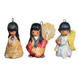 (3) Vintage Goebel Degrazia Porcelain Ornaments