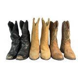 (3) Pairs of Vintage Menï¿½s Cowboy Boots Leather