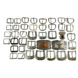 35+ Vintage Silver & Gold Colored Belt Buckles