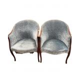 Pair Mahogany Barrel Back /Tub Chairs