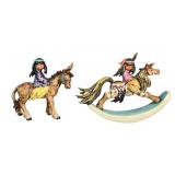 (2) Vintage Goebel Degrazia Porcelain Figurines