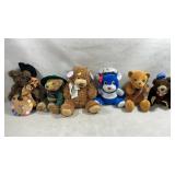 collection of six vintage themed plush teddy