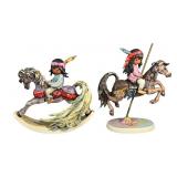 (2) Goebel Degrazia Porcelain Figurines, Merry
