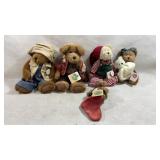 collection of vintage jointed plush toys and