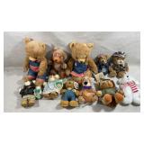 collection of vintage plush collectible bears,
