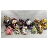 vintage plush teddy bears Including brass button