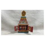 Vtg handmade wooden miniature shrine (mandir) from