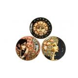 (3) Vintage Signed Terracotta Wall Plates