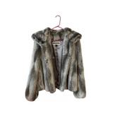 Kristen Blake Womenï¿½s Gray Faux Fur Jacket