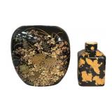 Vintage Toyo Shibata Enamel Vase, Vintage Ginger