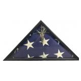 Triangular Memorial Flag Display Case with Risen