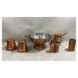 collection of vintage copper and brass