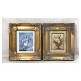 Framed Floral Wall Prints in Gold Frames