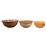 (3) Vintage Pyrex Autumn Rainbow Mixing Bowls