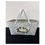 VINTAGE HANDPAINTED WOVEN BASKET