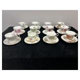 12 BONE CHINA TEACUPS AND SAUCERS
