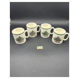 SET OF 4 SPODE CRISTMAS TREE MUGS