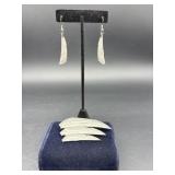 AMOS PEWTER BROOCH AD EARRING SET