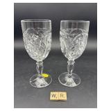 2 PINWHEEL CRYSTAL WINE GLASSES