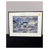 B ANDRES FRAMED PHOTO - ICEBERGS AT ALSEK LAKE