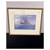FRAMED PRINT OF TUG BOAT