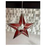 STAR SHAPED WINDOW HANGING WITH FAUX CANDLE