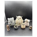COLLECTION OF 7 DECORATIVE OWLS